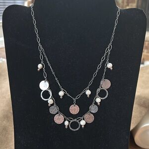 Silpada Fresh Water Pearl Copper Coin Necklace.